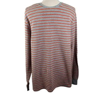 Goodfellow & Co Thermal Sweater XL Gray & Orange Stripe -Long Sleeve